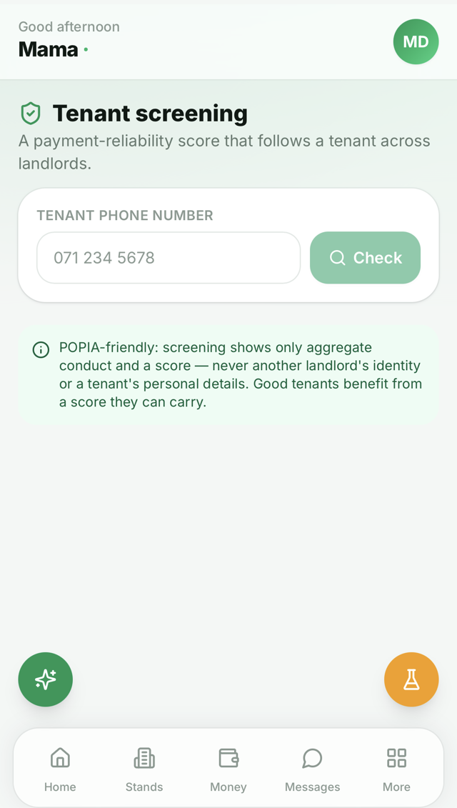 Tenant screening score